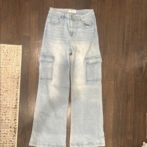 Risen Jeans Light Blue Women's Cargo Jeans